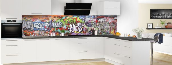 Crédence de cuisine Graffitis panoramique en perspective