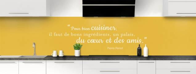 ARTHUB® Crédence De Cuisine En Verre 60x80 Cm, Yellow