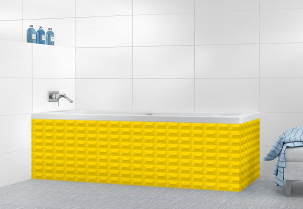Panneau tablier de bain Briques en relief couleur Mimosa