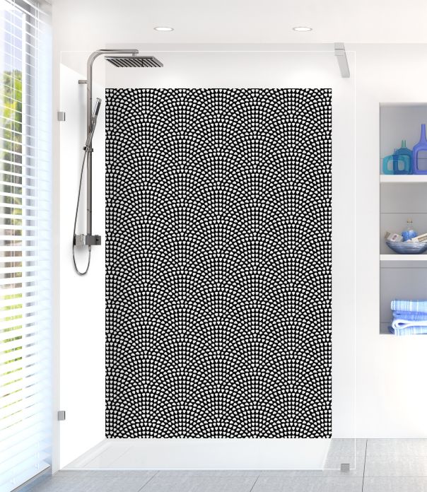 Panneau de douche Mosaïque petits cœurs couleur Blanc