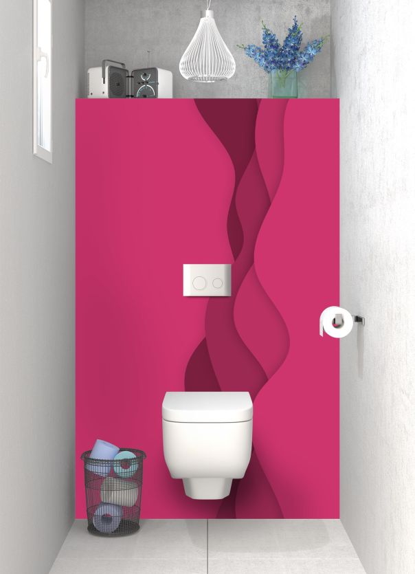 Panneau WC Vagues couleur Saphir rose