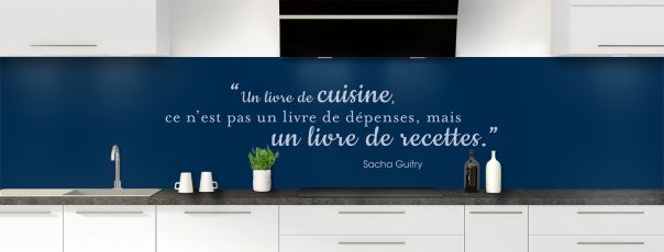 Crédence de cuisine Livre de recettes couleur Bleu nuit panoramique