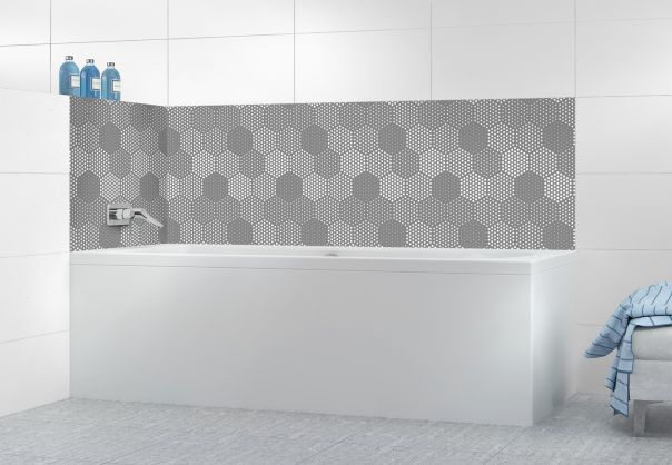 Panneau de bain Camaïeu hexagone couleur Gris pierre