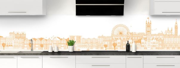 Crédence de cuisine Londres couleur Citrouille panoramique motif inversé