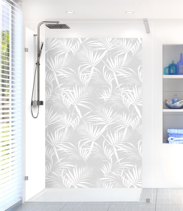 Panneau de douche Feuilles tropicales couleur Blanc