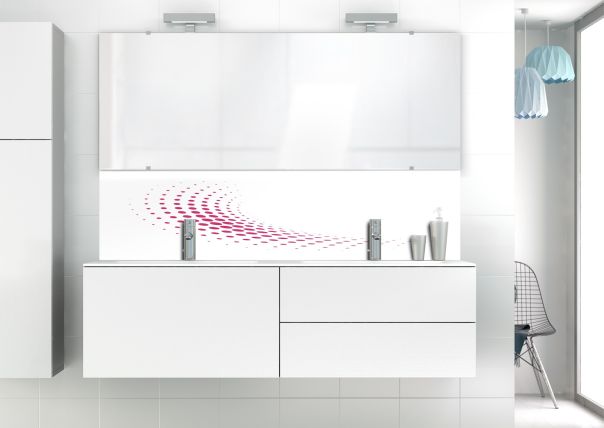 Panneau vasque Nuage de points couleur Saphir rose motif inversé