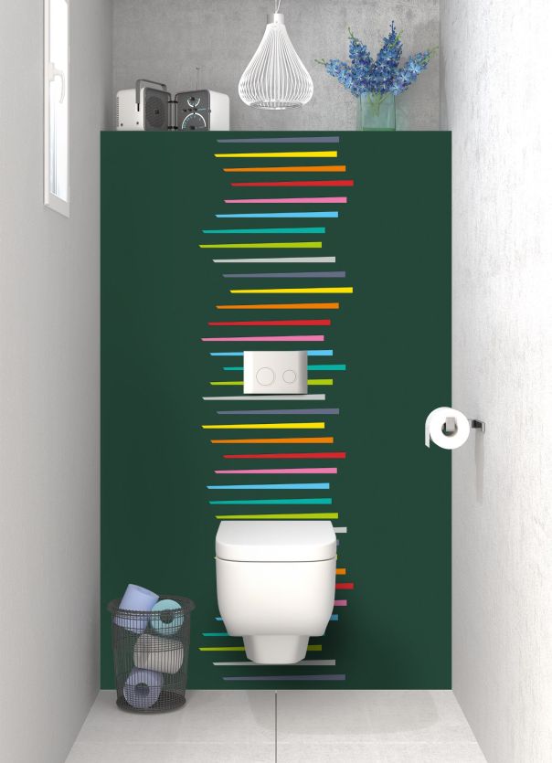 Panneau WC Barres colorées couleur Vert avocat