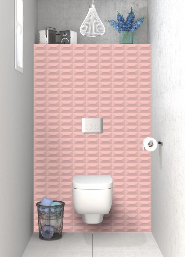 Panneau WC Briques en relief couleur Quartz rose