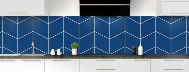 Crédence de cuisine Origami couleur Bleu électrique panoramique