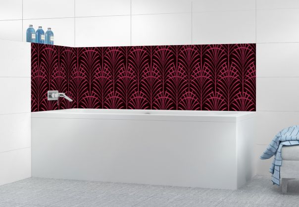 Panneau de bain Feuilles de palme couleur Saphir rose
