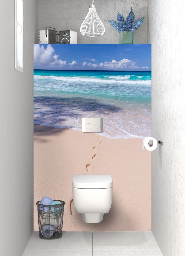 Panneau WC Les pieds dans le sable motif inversé