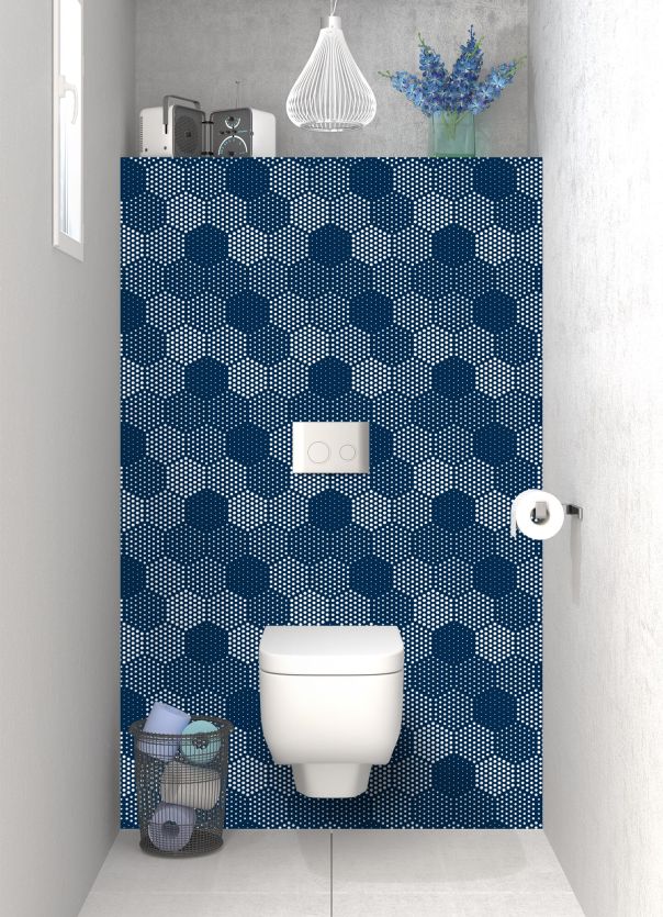 Panneau WC Camaïeu hexagone couleur Bleu nuit
