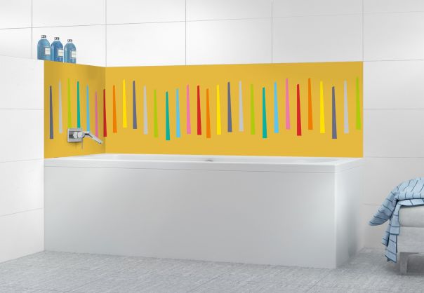 Panneau de bain Barres colorées couleur Curcuma