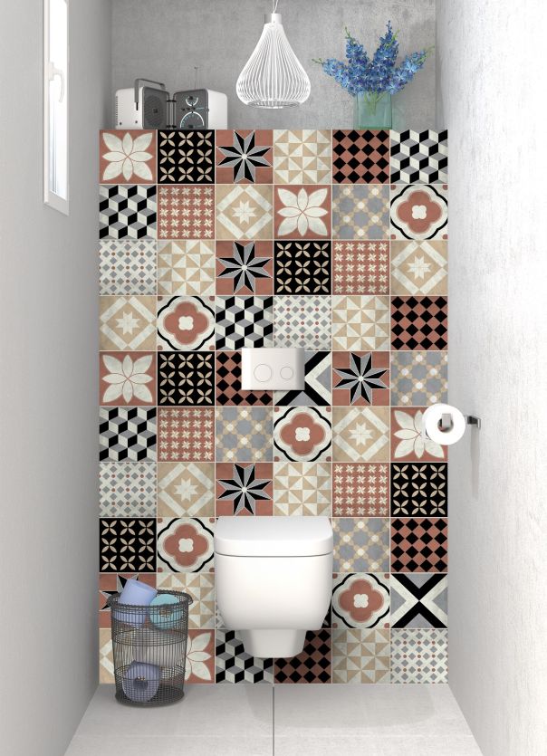 Panneau WC Carreaux de ciment mix and match 