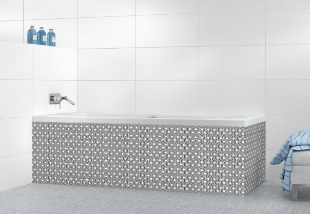 Panneau tablier de bain Hexagones  couleur Gris pierre