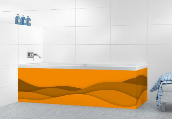 Panneau tablier de bain Vagues couleur Citrouille motif inversé