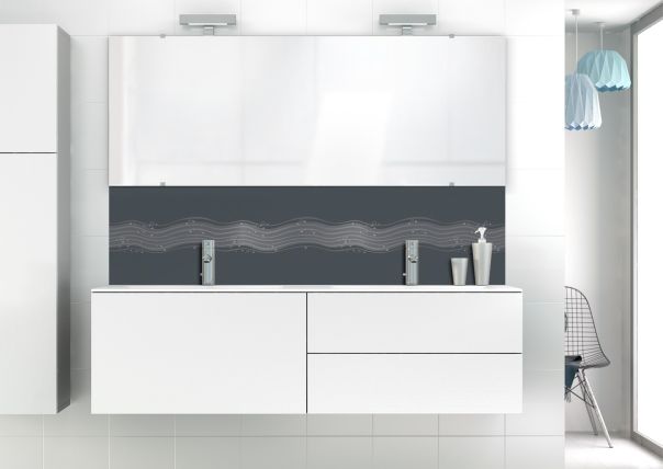 Panneau vasque Vagues design couleur Gris anthracite