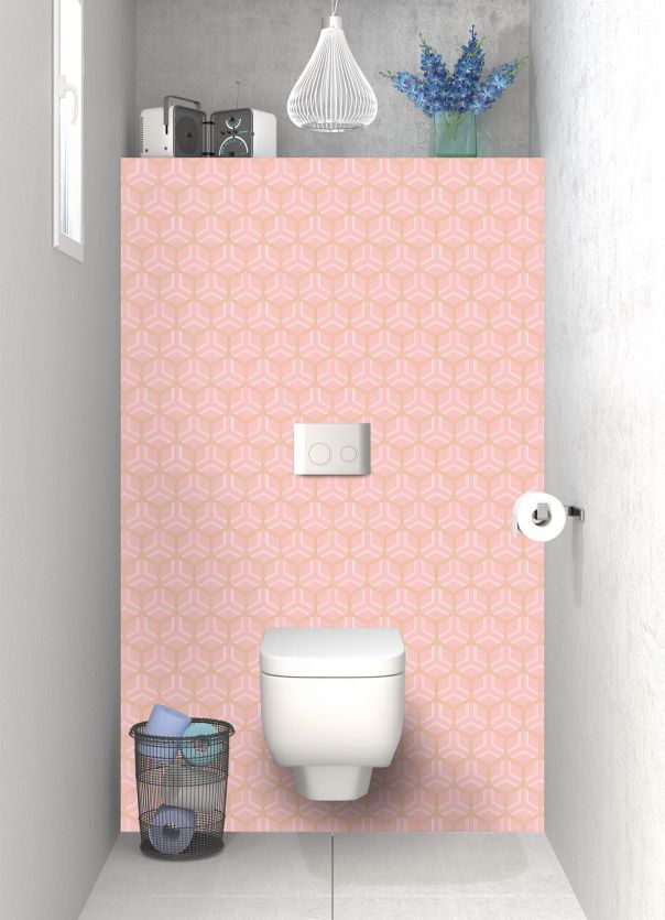 Panneau WC Mailles doré couleur Quartz rose