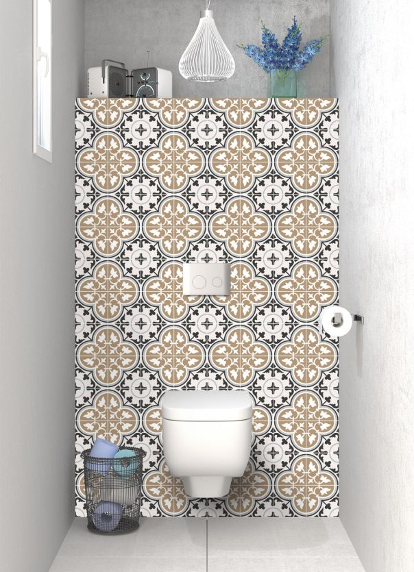 Panneau WC Carreaux de ciment Riad terracotta