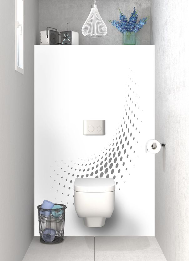 Panneau WC Nuage de points couleur Gris pierre motif inversé