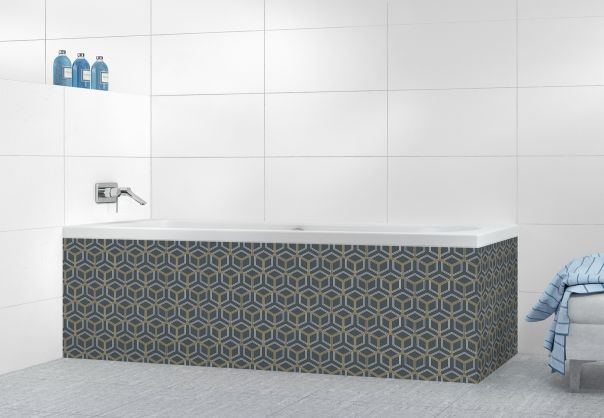 Panneau tablier de bain Mailles doré couleur Gris anthracite