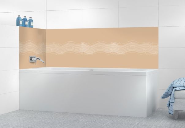 Panneau de bain Vagues design couleur Coquille d'oeuf
