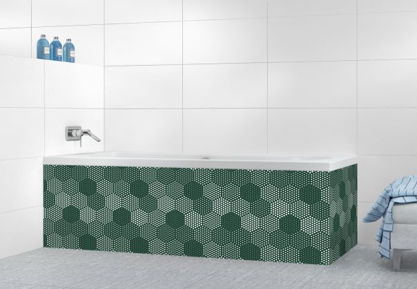 Panneau tablier de bain Camaïeu hexagone couleur Vert avocat