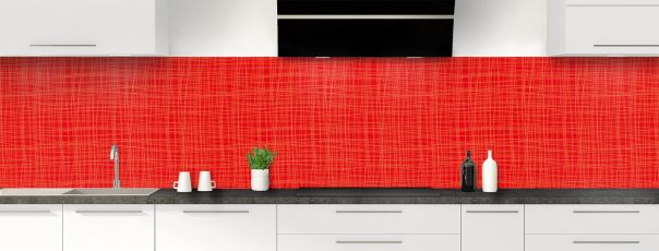 Crédence de cuisine Imitation tissus couleur Rouge vermillon panoramique