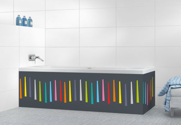 Panneau tablier de bain Barres colorées couleur Gris anthracite