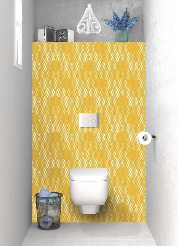 Panneau WC Camaïeu hexagone couleur Curcuma
