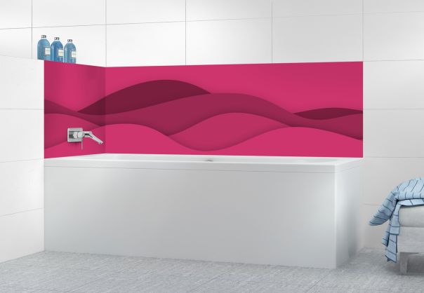 Panneau de bain Vagues couleur Saphir rose