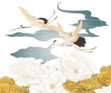 Crédence Estampe japonaise oiseaux