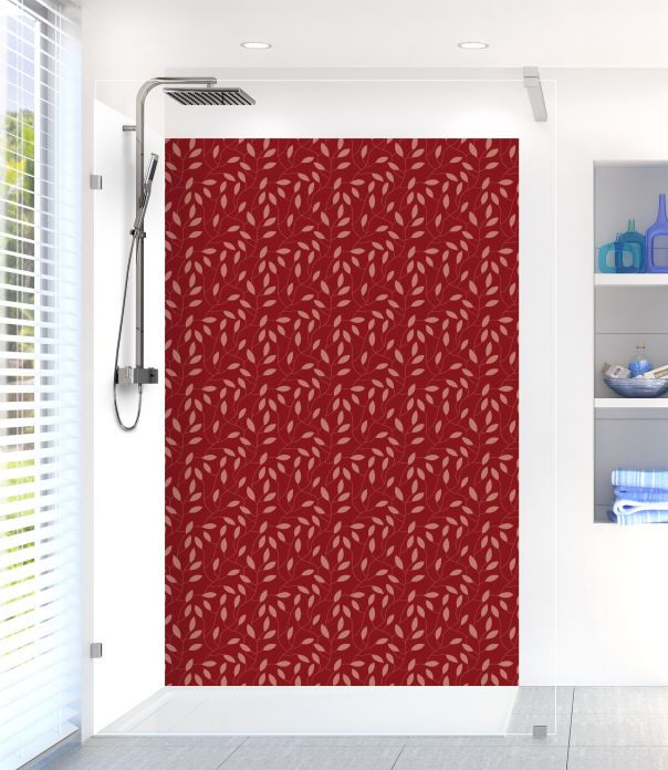 Panneau de douche Rideau de feuilles  couleur Rouge grenat