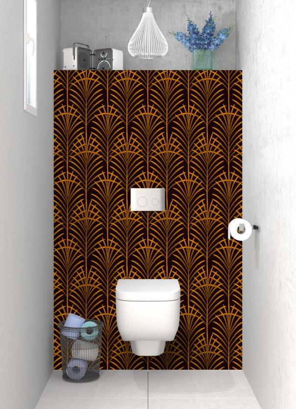 Panneau WC Feuilles de palme couleur Citrouille