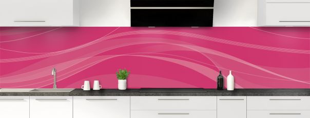 Crédence de cuisine Voilage couleur Saphir rose panoramique