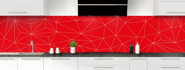 Crédence de cuisine Constellation couleur Rouge vermillon panoramique motif inversé