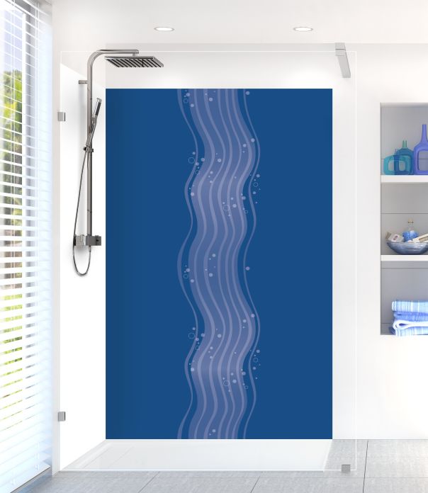 Panneau de douche Vagues design couleur Bleu électrique