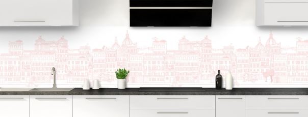 Crédence de cuisine Rome couleur Quartz rose panoramique
