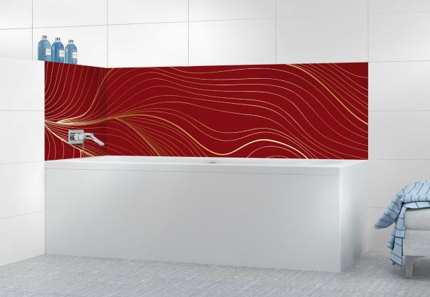 Panneau de bain Volupté couleur Rouge grenat motif inversé