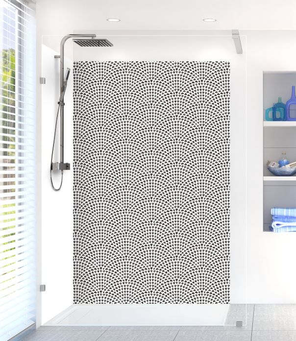 Panneau de douche Mosaïque petits cœurs couleur Noir