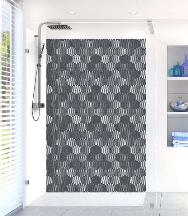 Panneau de douche Camaïeu hexagone couleur Gris anthracite