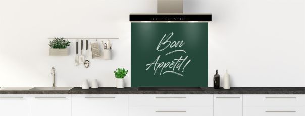 Crédence de cuisine Bon appétit couleur Vert avocat fond de hotte