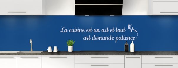 Crédence de cuisine Citation  couleur Bleu électrique panoramique