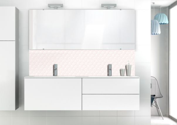 Panneau vasque Cubes rayés  couleur Quartz rose