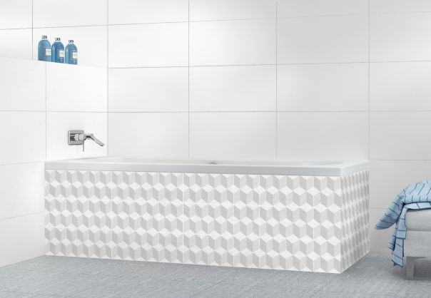 Panneau tablier de bain Carreaux trompe-l'œil Taupe