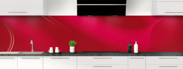 Crédence de cuisine Volute couleur rouge carmin panoramique motif inversé