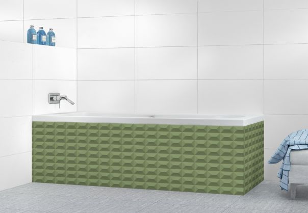Panneau tablier de bain Briques en relief couleur Vert sauge