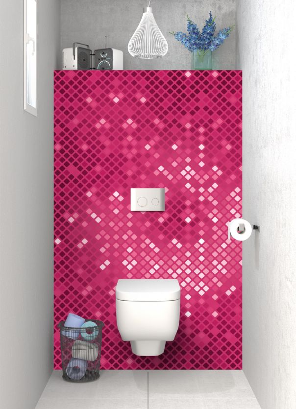 Panneau WC Diamants brillants couleur Saphir rose