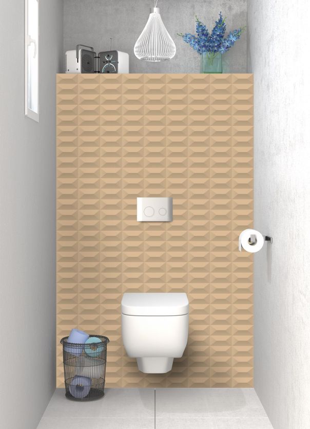 Panneau WC Briques en relief couleur Coquille d'oeuf