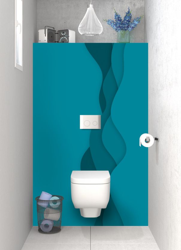 Panneau WC Vagues couleur Bleu paon
